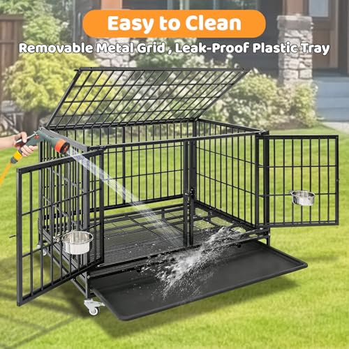 42 inch Stackable Heavy Duty Dog Kennel Indoor with Divider (42.5"L x 28.0"W x 30.0"H)