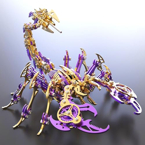 Scorpion 3D Metal Puzzles Kits for Adults Teens (Gold and Purple)