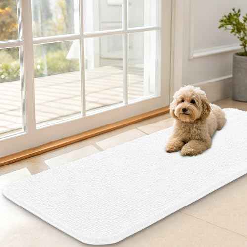 Dog Door Mat for Muddy Paws 47x17 (White / 47" X 17")