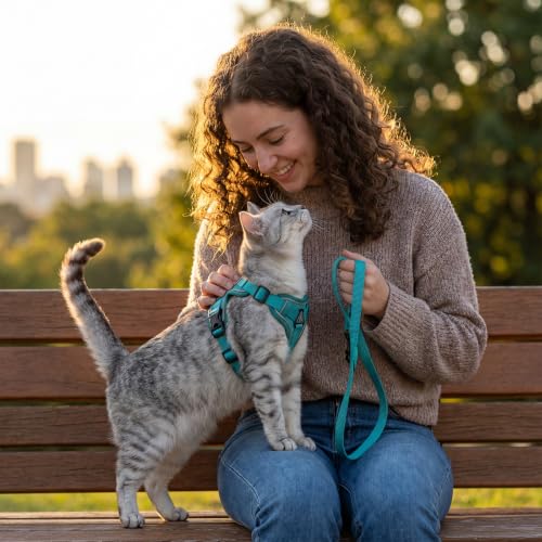 Cat Harness and Leash Set (Turquoise / XX-Large)