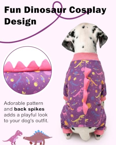 Dinosaur Costume Dog Pajamas (Large / Cosmic Dino Fossil)