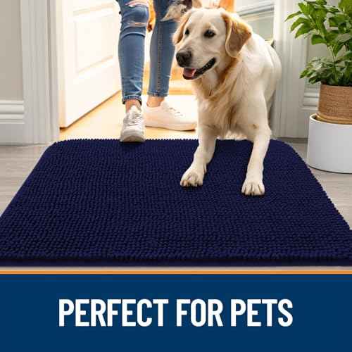 Dog Door Mat for Muddy Paws 70x32 (Navy Blue / 70" X 32")