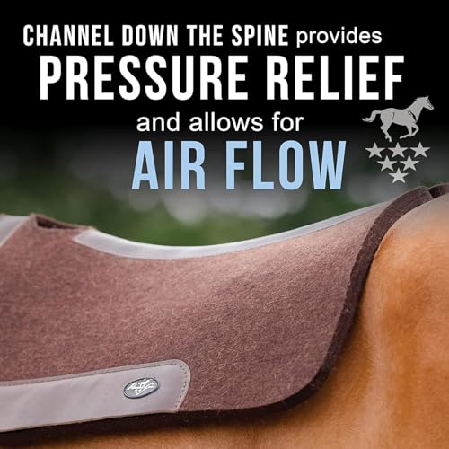 100% Steam Pressed Wool Felt Western Saddle Pad (31" x 32" x 1" / Chocolate)