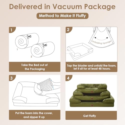 Orthopedic XXL Dog Bed (Olive Green / 52.0"l X 41.0"w X 8.0"th)