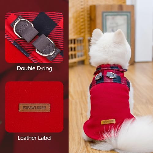 Christmas Fleece Dog Sweater for Small Medium Dogs (Red / Large)