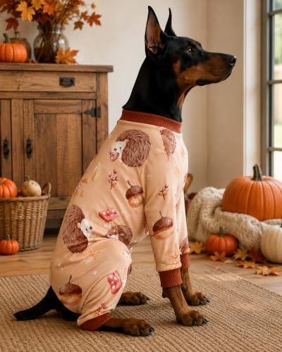 4 Pack Fall Leaf Dog Pajamas for Extra Large Dogs (XXX-Large)