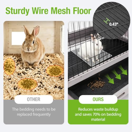 Rabbit Cage Indoor for 1 (Grey / 40.7" x 22.8" x 28.6")