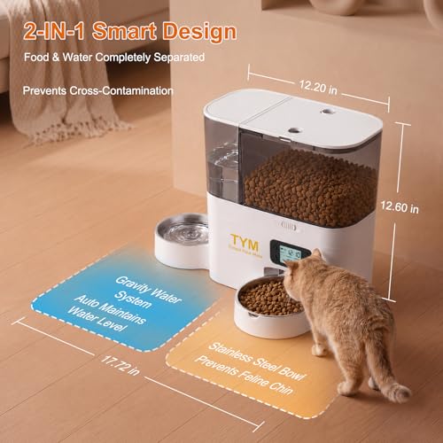 Automatic Cat Feeder and Water Dispenser 2 (White-1)