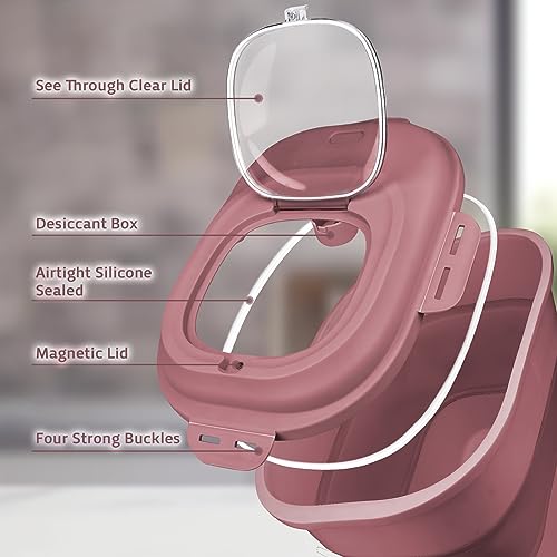 Rice Storage Bin Cereal Containers (Pink)