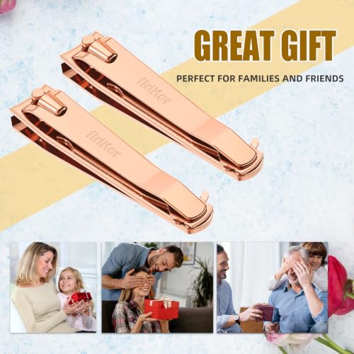 2Pcs Rose Gold Nail Clippers Set (Rose Gold)