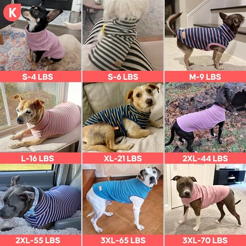 2Pack Dog Sweater for Large Dogs Soft Pet Coats Fleece Sweatshirt (XXX-Large (55-75lbs) / 4# Stripe+Green)