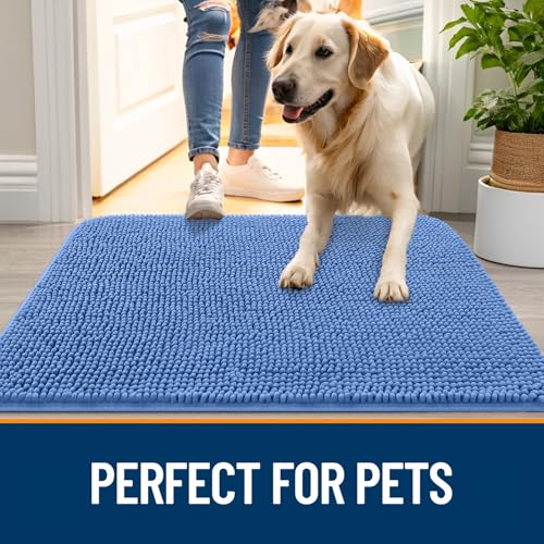 Dog Door Mat for Muddy Paws 48x30 (Cornflower Blue / 48" X 30")