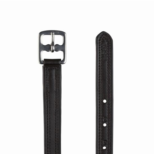Double Stitched Adjustable Stirrup Leathers with Nylon (Dark Brown / 63")