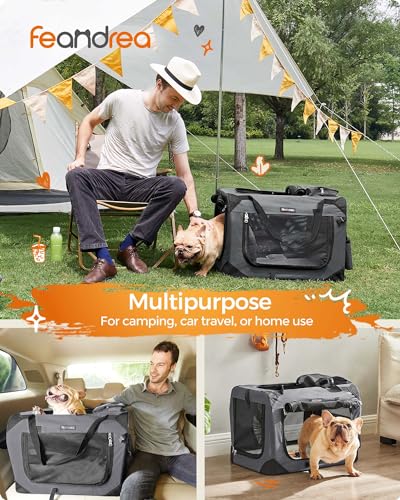 Collapsible Soft Dog Crate (M（24.0"L x 16.5"W x 16.5"H） / Gray)