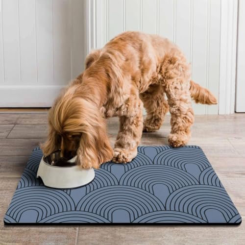 Dog Food Mats for Floors Absorbent (S(12"×20") / 01-Blue)