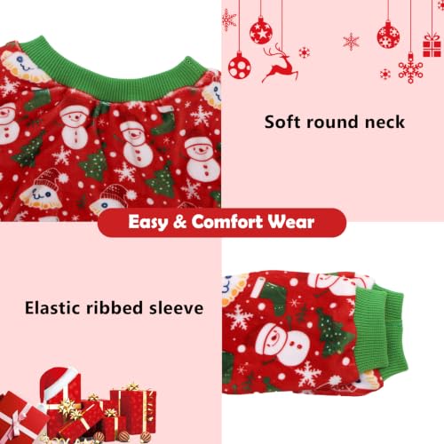 Small Dogs Outfit Soft Puppy Onesies Pjs Christmas Dog Pajamas Pet Coat Cat Apparel Comfy Doggie Jumpsuit Bodysuit for All Seasons P358L (Cute Snowmen / Large)