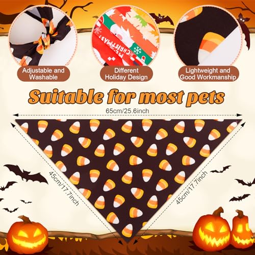 30 Pcs Fall Thanksgiving Holiday Dog Bandanas Bulk for Autumn (Holiday Style)