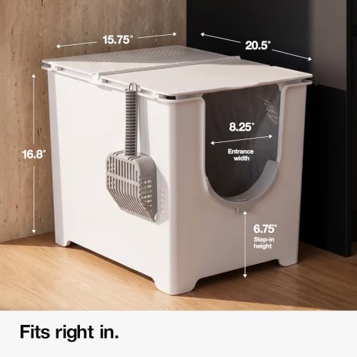 Flip Covered Litter Box (Standard - Gray)