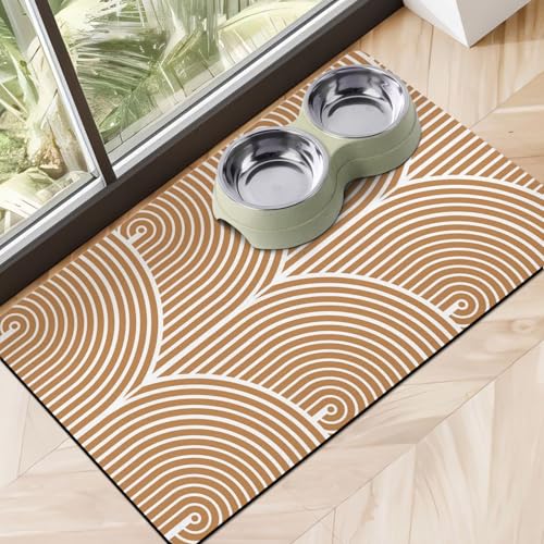 Dog Food Mats for Floors (Circle / 30"L x 17"W)