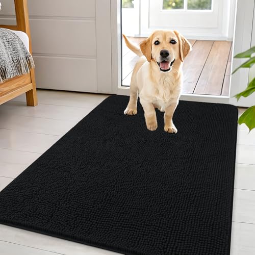 Dog Door Mat for Muddy Paws 44x32 (Black / 44" X 32")