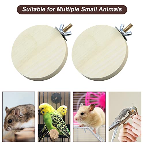 2Pcs Wooden Bird Perch Platform for Small Parrot Cage Stand