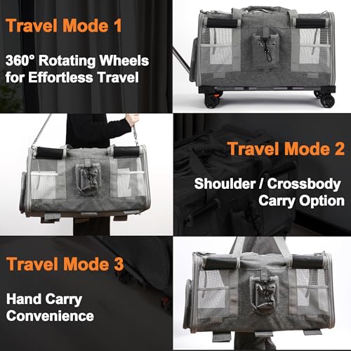 Large Cat Carrier with Wheels
