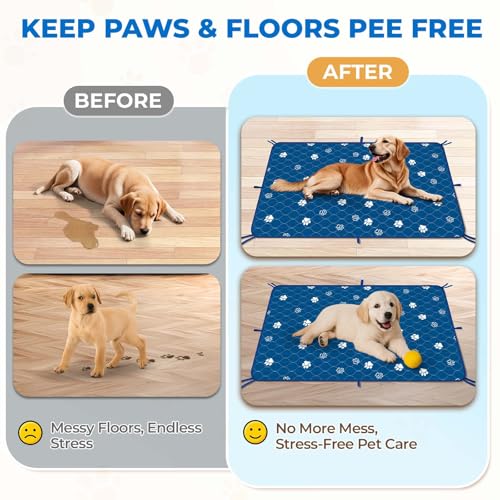 Washable Pee Pads for Dogs (Blue / 36*41 Inch (Pack of 2))