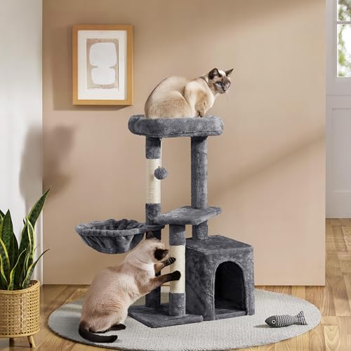 Cat Tree Multi Level Climbing Tower for Indoor Cats (Dark gray)