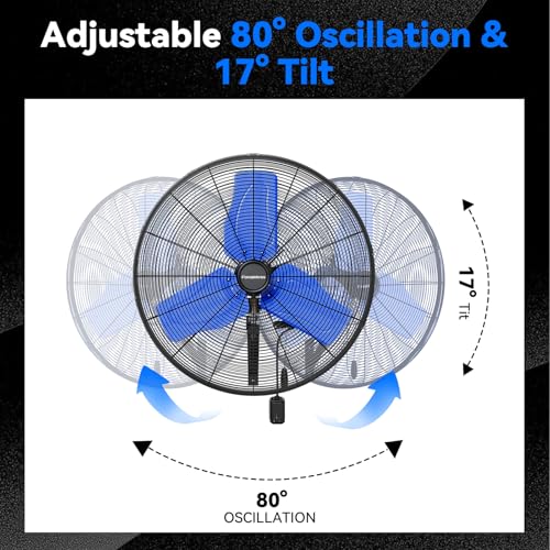 Pro 24" Industrial Wall Mount Fan (Blue / 24 inches)