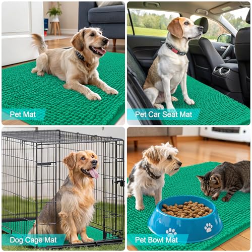Dog Door Mat for Muddy Paws 24x16 (Emerald Green / 24" X 16")