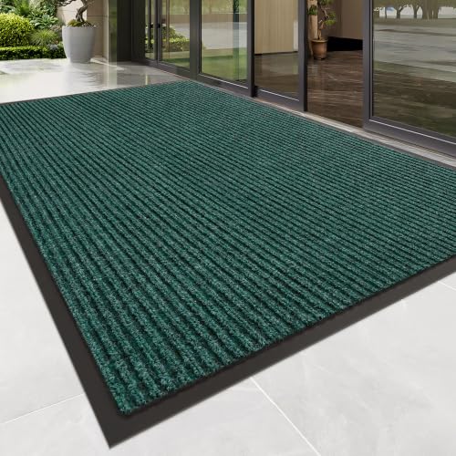 Front Door Mat (3' x 10' (Rectangular) / Green Striped)