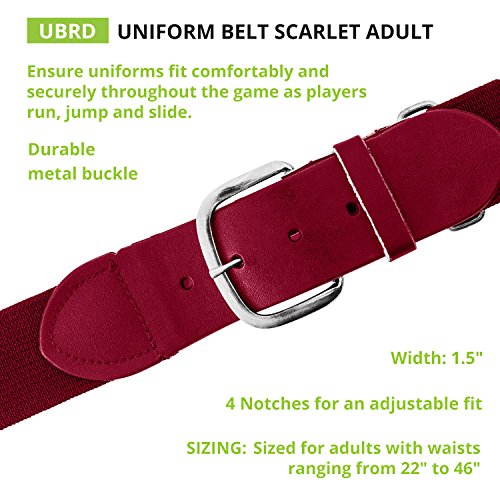 Baseball Softball Uniform Belt (Youth (18-32 Inches) / Scarlet)