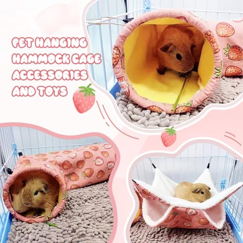 Guinea Pig Rat Ferret Hammock & Warm Bed (6.Hammock & Corner Tunnel)