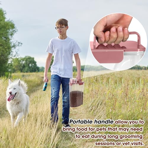 Portable Dog Food Storage Container 5 to 7 Lbs (Dusty Rose / 6 Qt)