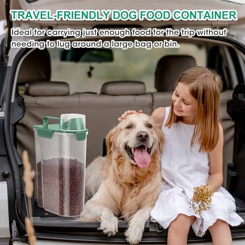 Cat Dog Food Storage Container 5 to 7 lbs (Bottle Green / 6 Qt)