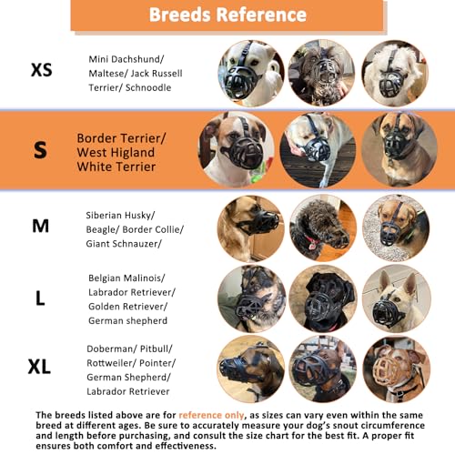 Dog Muzzle Humane Basket Muzzle for Small Dogs Biting (Small)