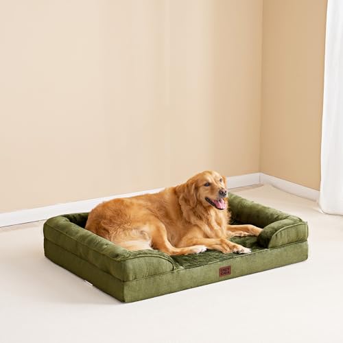 Orthopedic Extra Large Dog Bed (Olive Green / 44.0"l X 32.0"w X 6.5"th)