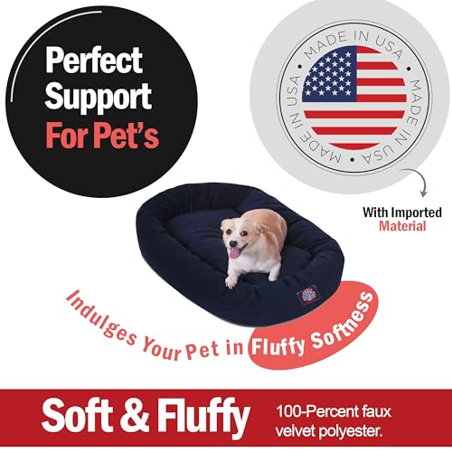 Micro Velvet Dog Bed (Navy)