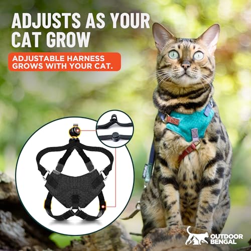 Houdini™ Escape Proof Cat Harness and Leash (Black / XL)