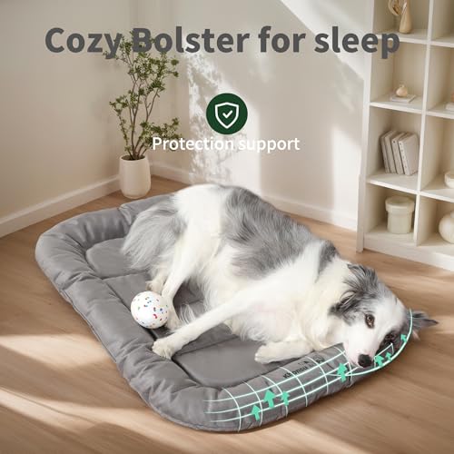 Durable Dog Bed Tough and Tear Proof Dog Crate Bed with Heavy (Gray / M(30"x21"x3"))