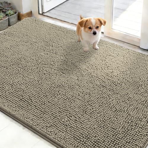 Dog Door Mat for Muddy Paws 48x30 (Warm Taupe / 48" X 30")