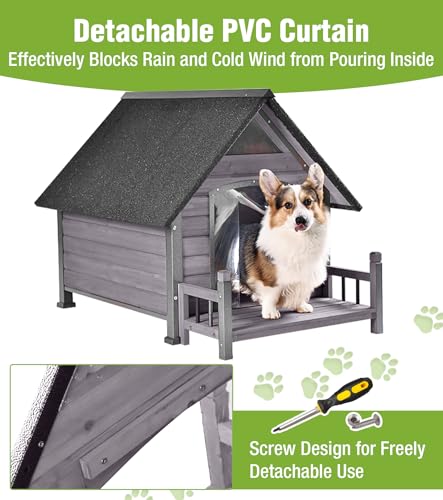 Dog House Outdoor Weatherproof with Porch