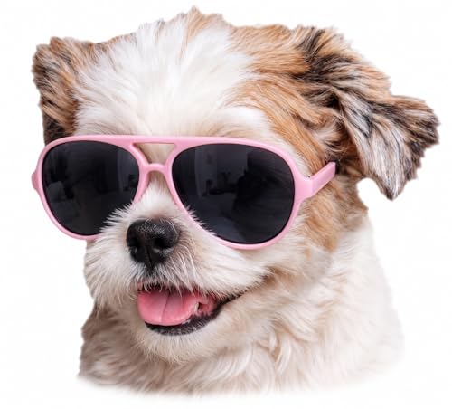 G029 Dog Cat Pet Aviator Sunglasses Glasses for Small Breeds up to 15lbs (Small, Up to 15lbs, Pink)