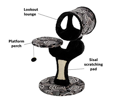Cat Tree Salvador Feline Furniture (Salvador Cat Furniture, Black Pattern)