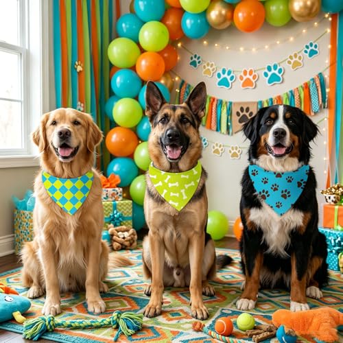 50 Pcs Cartoon Dog Bandana Bulk for Hippie Paw Print Flower Adventure Cute Triangle Soft Dog Bibs Summer Theme Birthday Party Supplies for Small Medium Large Costume 31.5 x 21.7 X21.7 Inch (Cartoon Dog / 31.5 x 21.7 x21.7 Inch)