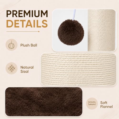 32 Inch Tall Cat Scratching Post (X-Large / Brown)
