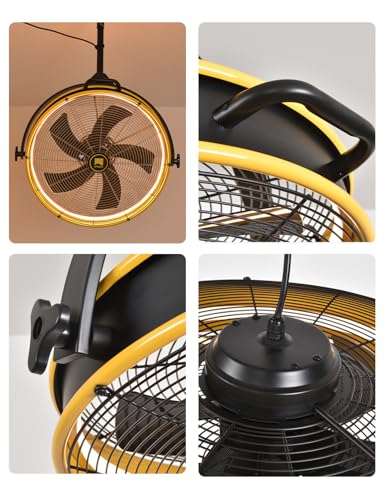 24.8'' Outdoor Ceiling Fan (5 blades- Yellow&Black)