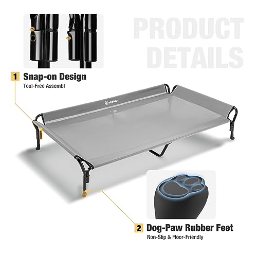 Cooling Elevated Dog Bed (Grey / 62.5"L x 37.0"W x 12.0"Th)