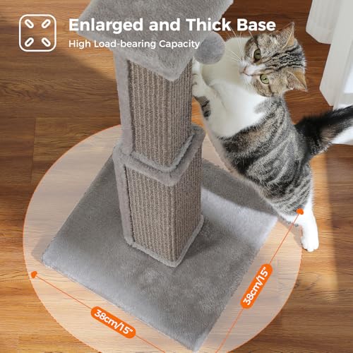 Cat Scratching Post 32” Tall Square Cat Scratcher (Grey)