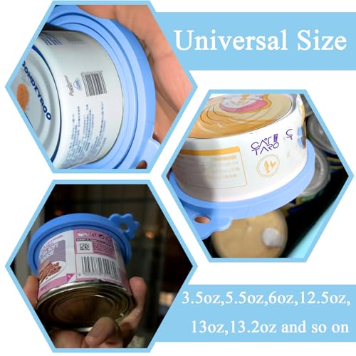Pet Can Opener & 3 Pcs Cat Food Can Lids (Regular / Blue)
